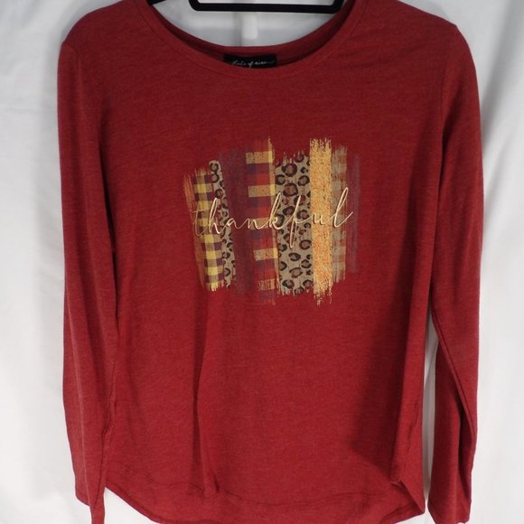 State of Mine  Long Sleeve Shirt, " Thankful"  Size L - Picture 1 of 6